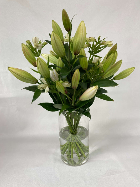 White lilies with alstroemeria