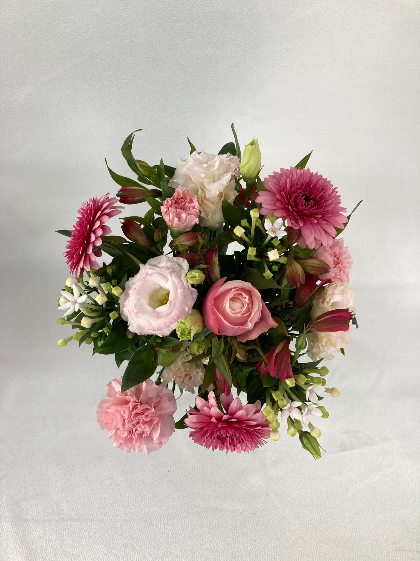 A pink posy from above.