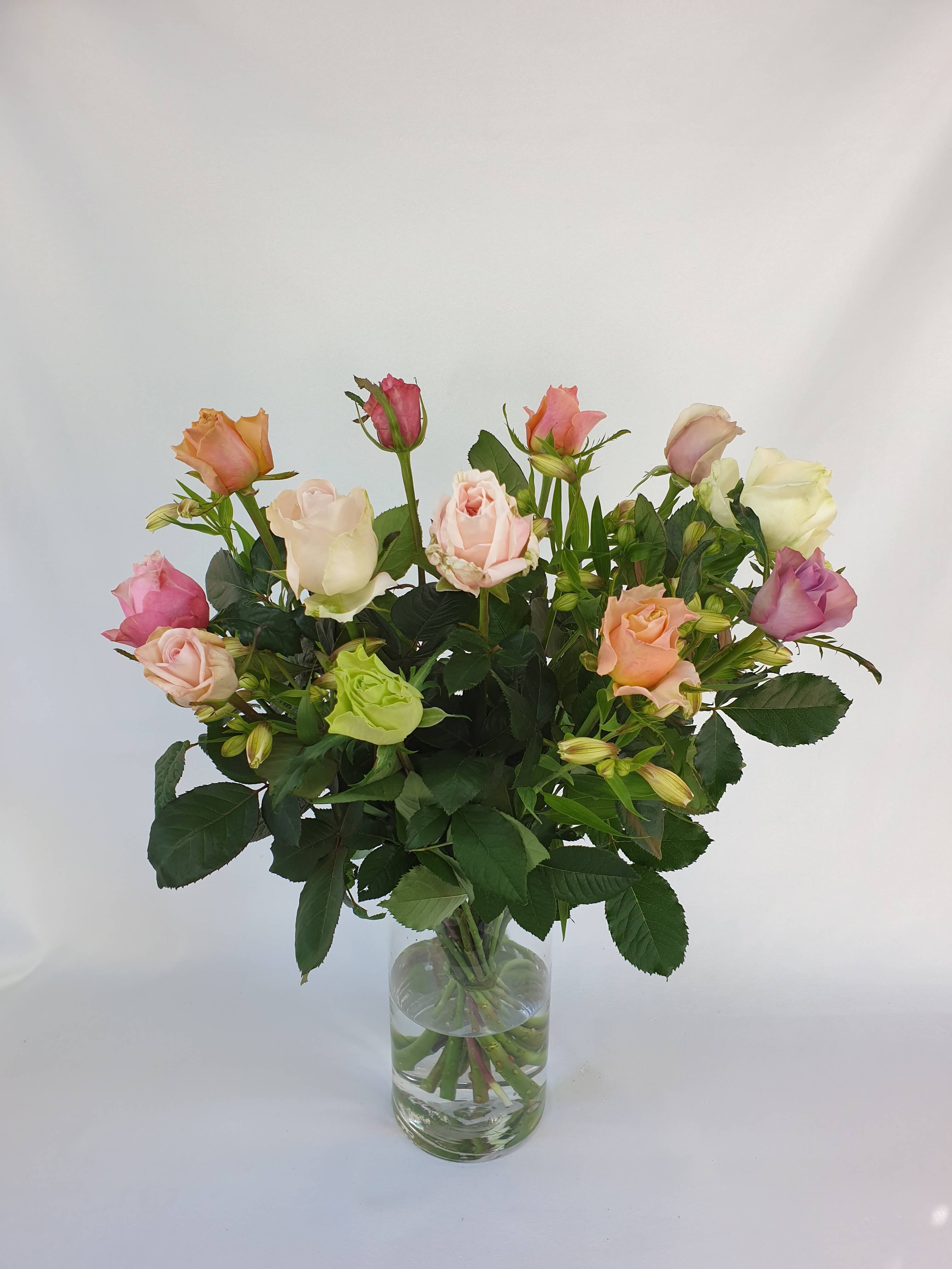 12 Pastel Roses for $80 - Christchurch – Aromaunga Baxters Flowers