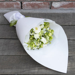 Elegant White and Green Posy